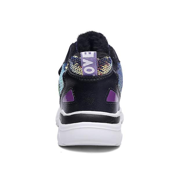 Snow Sneakers för barn Andas löparskor Mode Flickor Sportskor A01-1 Black 34