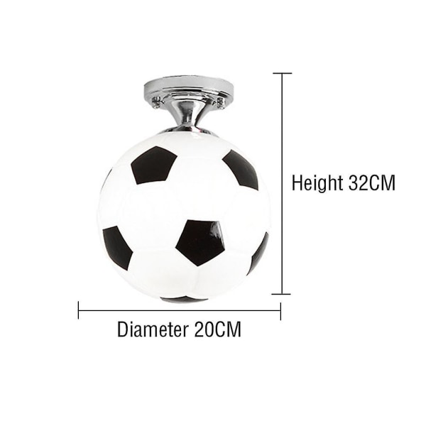 Enkel svart tecknad fotbollskrona för barnrum (exklusive glödlampor)