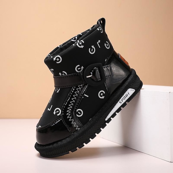 Flickor Vintersnöskor Vattentåliga skor Anti-halk Casual Lätt bomullsstövel Gb10 Black 35