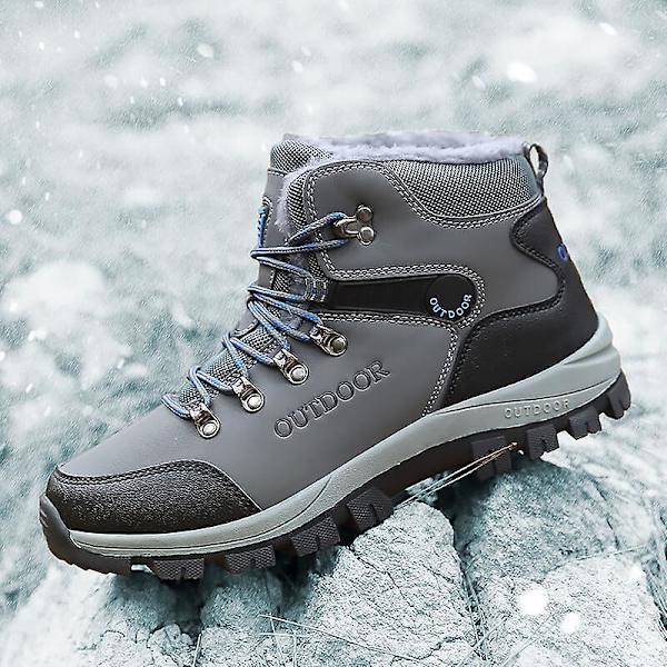 Vintersnöskängor för män Halkfri Casual Lätt vandringskänga 2099 Gray 44