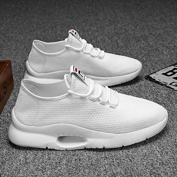 Herrskor Lättviktssneakers som andas Löparskor 2C009 White 39