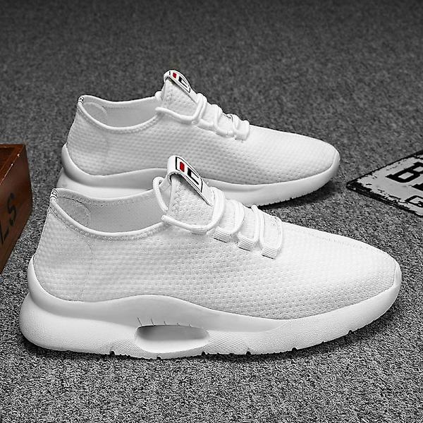 Herrskor Lättviktssneakers som andas Löparskor 2C009 White 41