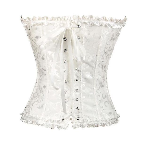 Tube Top Jacquard Gothic Palace Korsett Väst Shapewear Korsett White 6XL