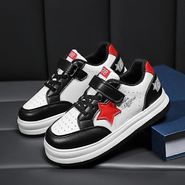 Pojkar Flickor Sneakers Andas Skateboarding Skor Barn Löparskor 2366 BlackRed 34