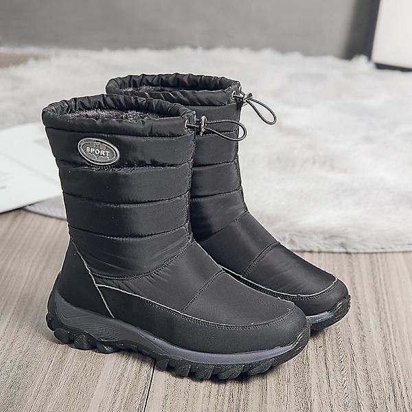 Herr Dam Vintersnöskor Vattentåliga skor Anti-halk Casual Lätt vandringskänga K05 Black 41