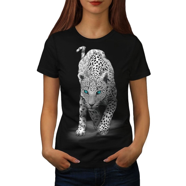 Panther Blue Eyes Animal Women Blackt-shirt XL