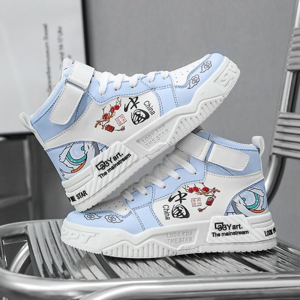 Barnskor Andas Sports löparskor Anime Sneakers WhiteBlue 37