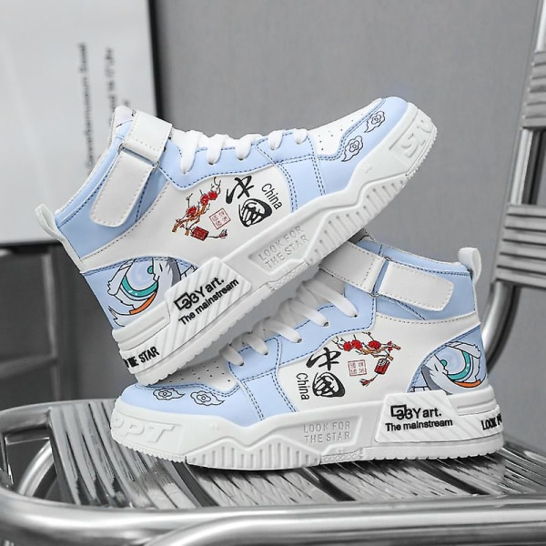 Barnskor Andas Sports löparskor Anime Sneakers WhiteBlue 40