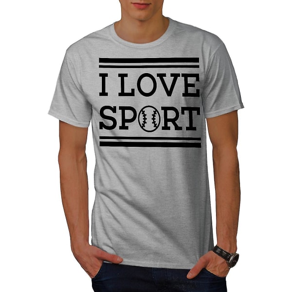 I Love Sport Tenis Men Greyt-shirt | Wellcoda M