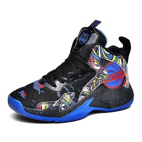 Barn Basketskor Andas Sneakers Pojkar Flickor Sportskor Yj8768 Black 30