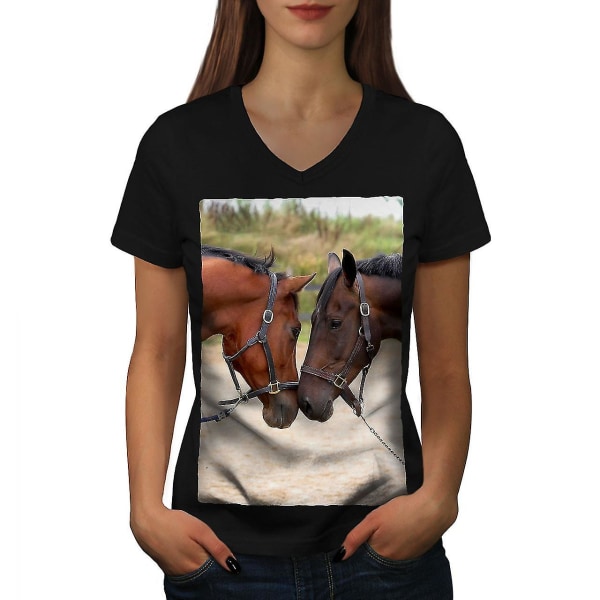 Häst par foto kvinnor T-shirt 3XL