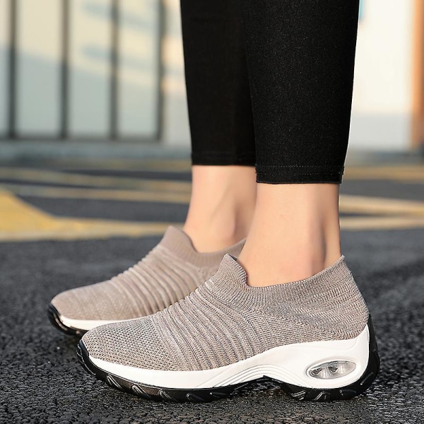 Damskor Mode lätta sneakers Air Cushion Shoes 1839 Khaki 37