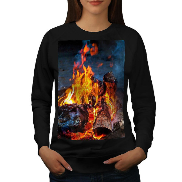 Fire Coal Camping Kvinnor Blacksweatshirt M