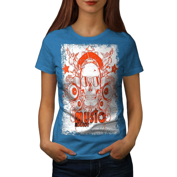 Skull Hörlurar Musik Kvinnor Royal Bluet-shirt XL