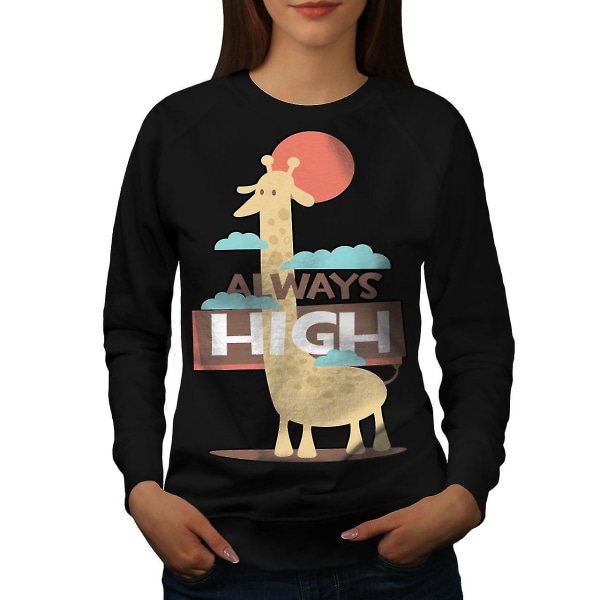 Giraffe Always High Women Blacksweatshirt L