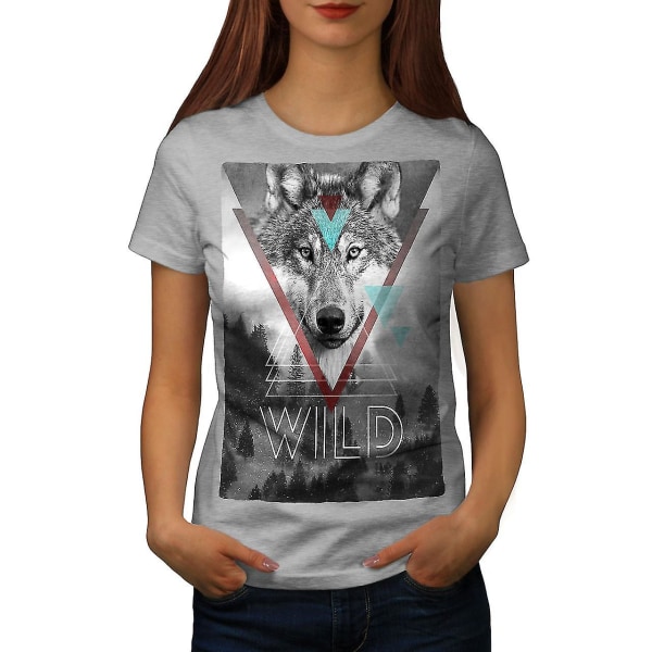 Wolf Head In Forest Women T-shirt M