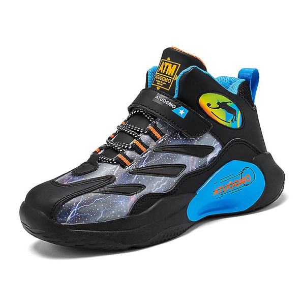 Barn Sneakers Pojkar Basketskor Halkfria Barn Sportskor 3B9991 BlackBlue 29