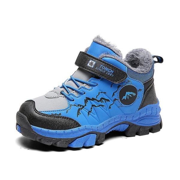 Barn vandringsskor Andas sneakers Halkfria Pojkar Flickor Vinterskor Y113 Blue 32