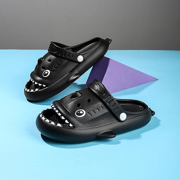 Pojkar Flickor Strandtofflor Hajsandaler Utomhus Halkfria inomhusskor 3Bsy001 Black 26-27