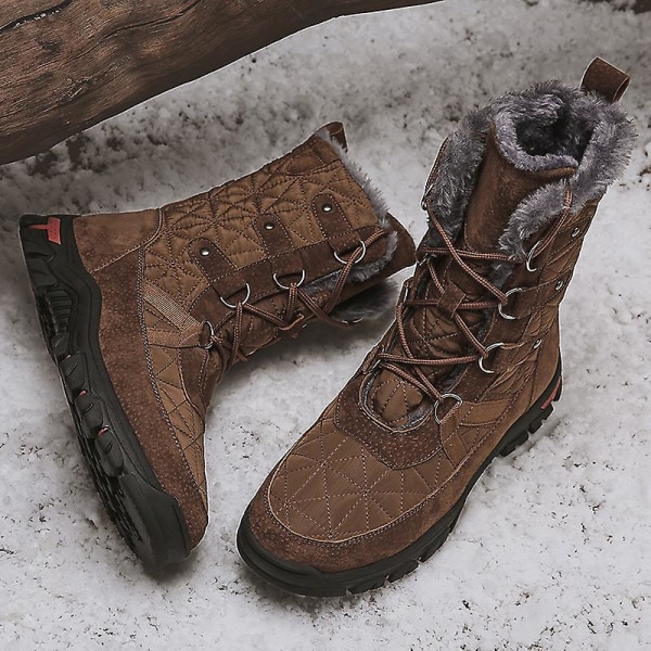 Vintersnöskor för herr Vattentåliga skor Anti-halk Casual Lätt vandringskänga I9259 Brown 38