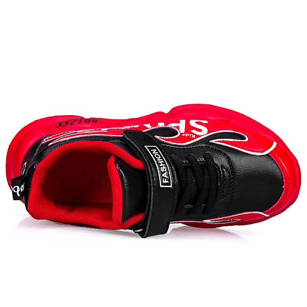 Pojkar Flickor Sneakers Andas löparskor Mode Sportskor för barn 2La02-1 BlackRed 34