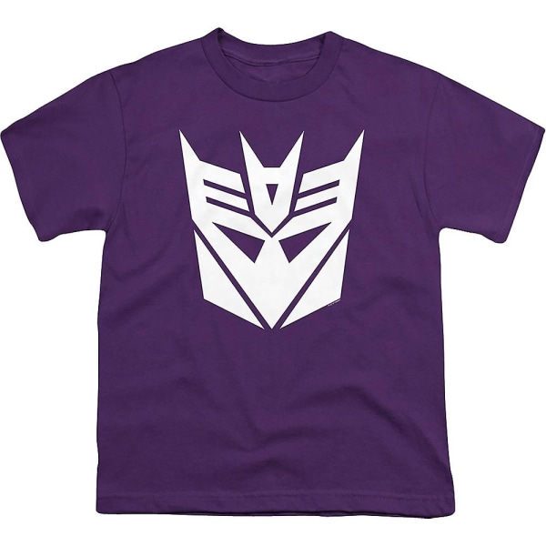 Ungdom lila Decepticons Logo Transformers Shirt L