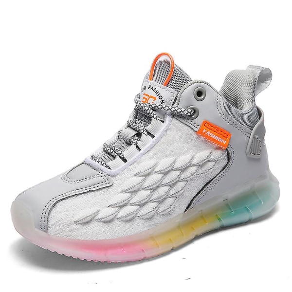 Sneakers för barn, halkfria lätta sportlöparskor Fr18501 White 33