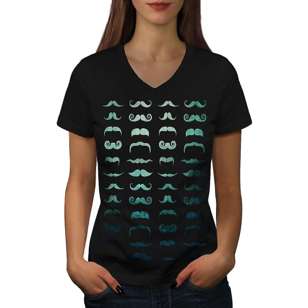 Mustasch Elegant mode kvinnor T-shirt S