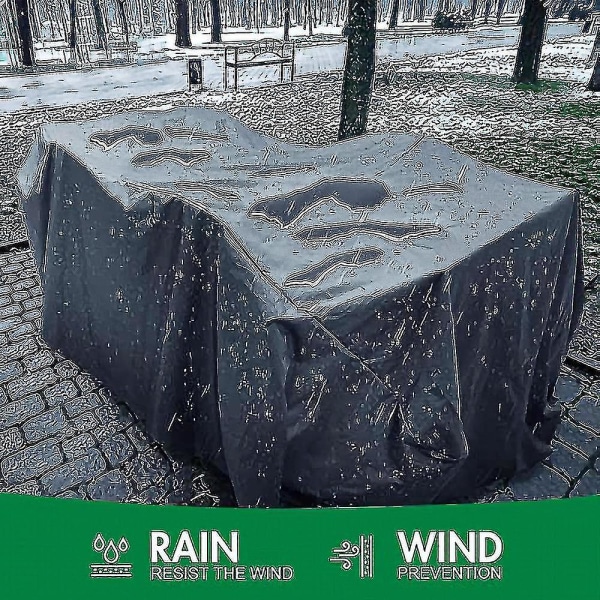 Grå 36 storlekar Utomhus Trädgårdsmöbler Covers Damm Cover Vattentät Cover Förvaring 152x104x71cm
