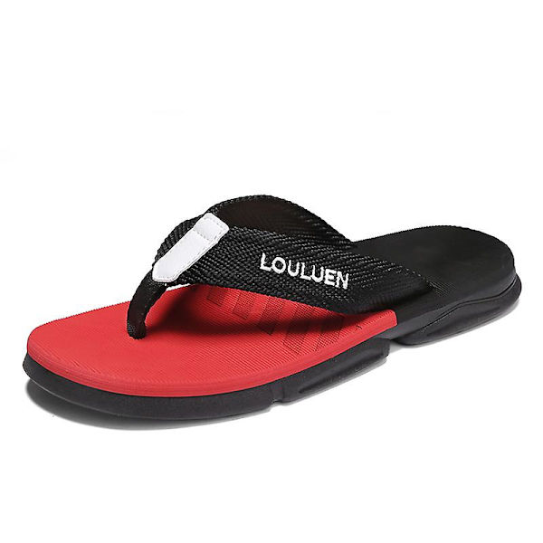 Herrtofflor Sommarmodeskor Halkfria strandsandaler l-226 BlackRed 41