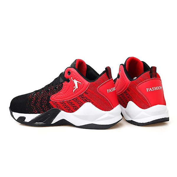 Basketskor för män Lättviktssneakers som andas löptennisskor 3D9109 BlackRed 36