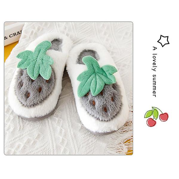 Barns bomullstofflor Pojkar Flickor Fleece tecknad bomullstofflor Gul Gray 26/27