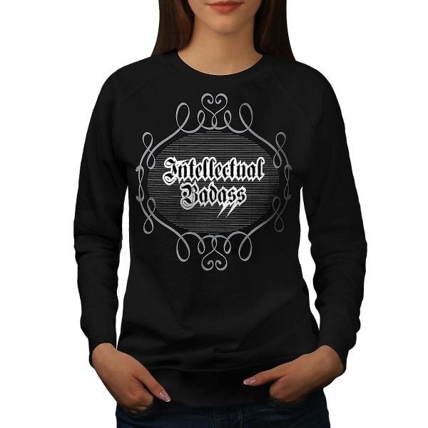 Cool Intellectual Women Blacksweatshirt | Wellcoda M
