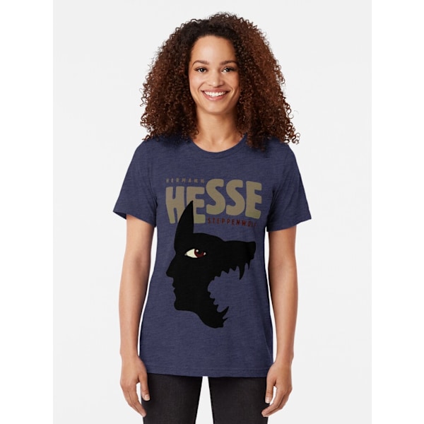 Hermann Hesse Tri-blend T-shirt Navy L_Front