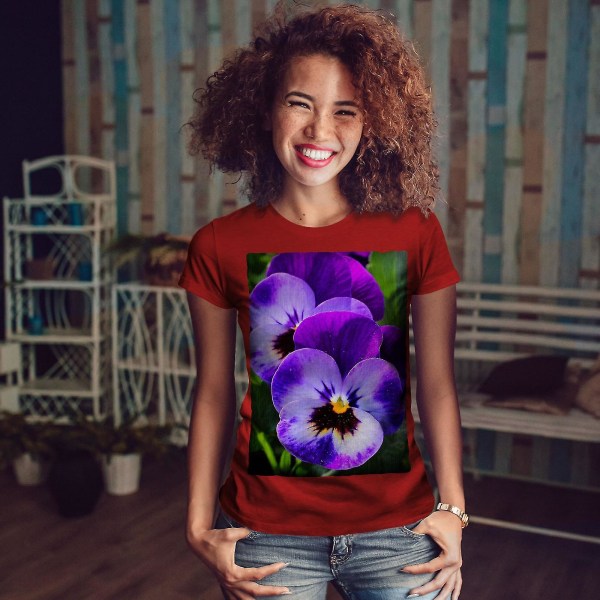 Pansy Wild Photo Women T-shirt XL