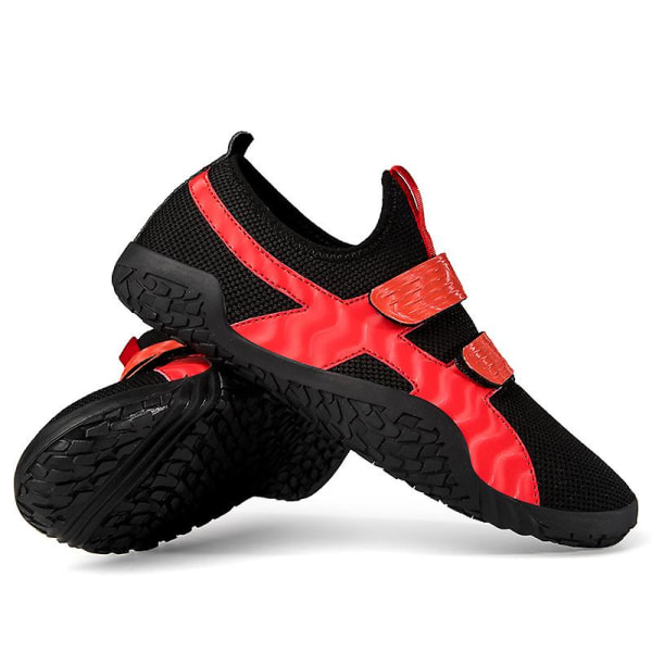 Tyngdlyftningsskor för män Andas Sneakers Löparskor 3A1030 BlackRed 40