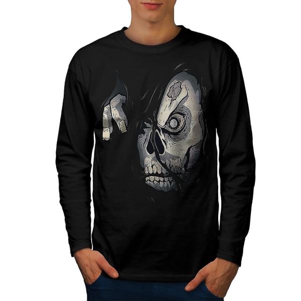 Zombie Skull Men Blacklong Sleeve T-shirt XXL