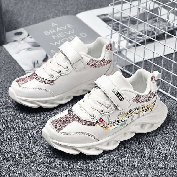 Sneakers för flickor Andas löparskor Mode Sportskor för barn 3A899 White 29