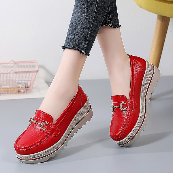 Damer Casual Mode Skor Loafer Skor Mamma Skor 3Ap7078 Red 41