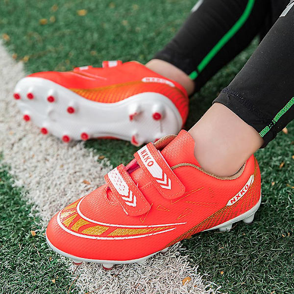 Fotbollsskor för barn Pojkar Flickor Fotbollsskor Grästräning Sport Skor Sneakers Yj6210A Red 34