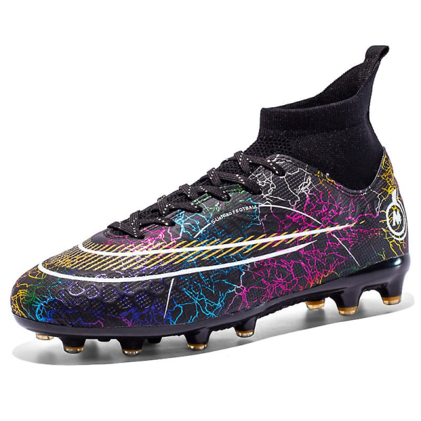 Fotbollsskor för män Halkfria fotbollsskor för herr Fotbollsskor Gräs Fotbollssneakers Yj068A Black 41