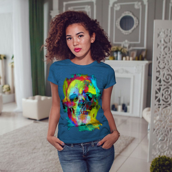 Färgrik Paint Rock Kunglig T-shirt för kvinnor L