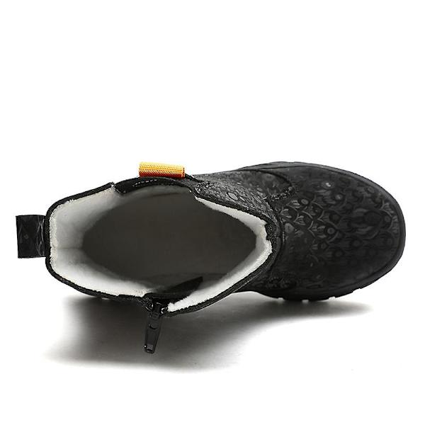 Barn Vinter Snö Boots Varma Ankel Boots Pojkar Flick Anti-Slip Vinterskor E821 Black 30