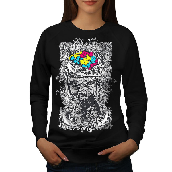 Skull Face Brain Women Blacksweatshirt L