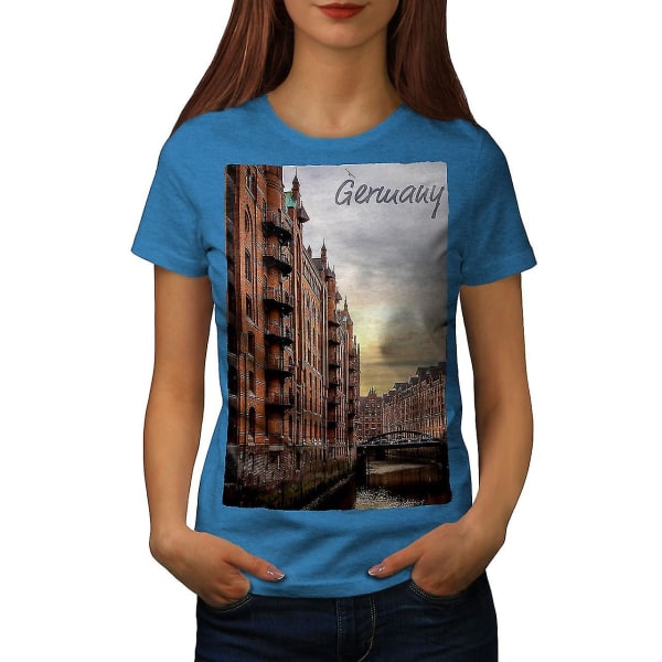 Germany Street Canal City Kunglig Bluet-shirt för kvinnor 3XL