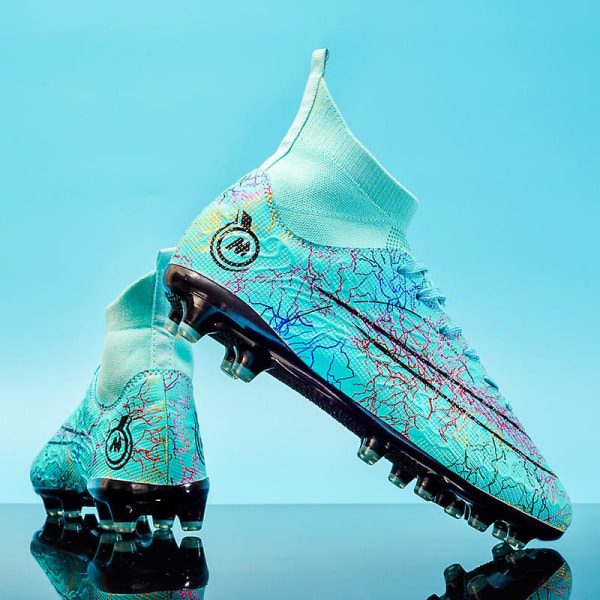 Fotbollsskor för män Halkfria fotbollsskor för herr Fotbollsskor Gräs Fotbollssneakers Yj068A Blue 39