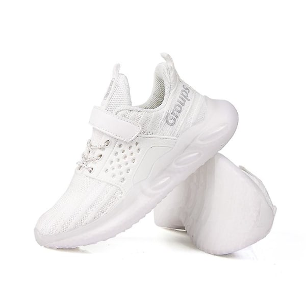 Barn Sneakers Andas löparskor Mode Pojkar Flickor Sportskor 2Ld101 White 30
