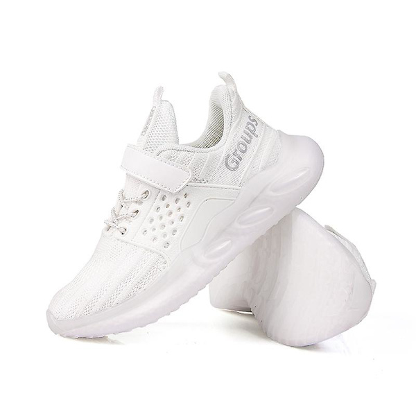 Barn Sneakers Andas löparskor Mode Pojkar Flickor Sportskor 2Ld101 White 32