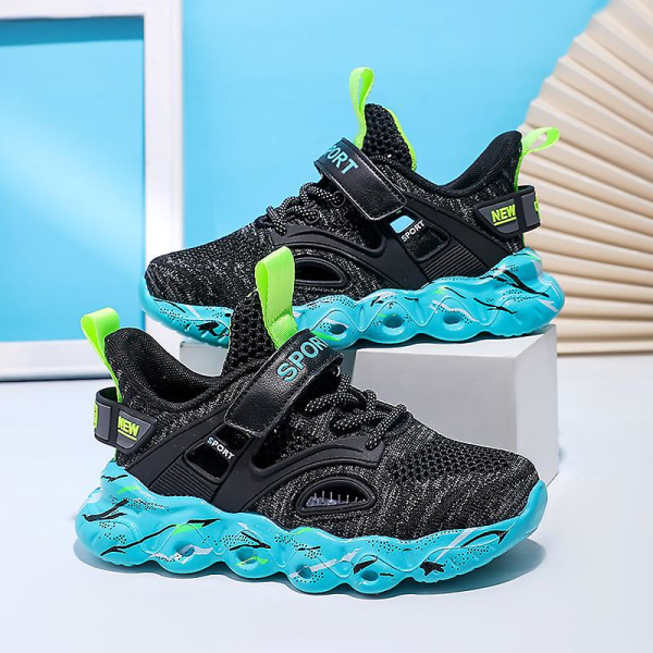 Pojkar Flickor Sneakers Andas löparskor Mode Sportskor 3C907 Black 34