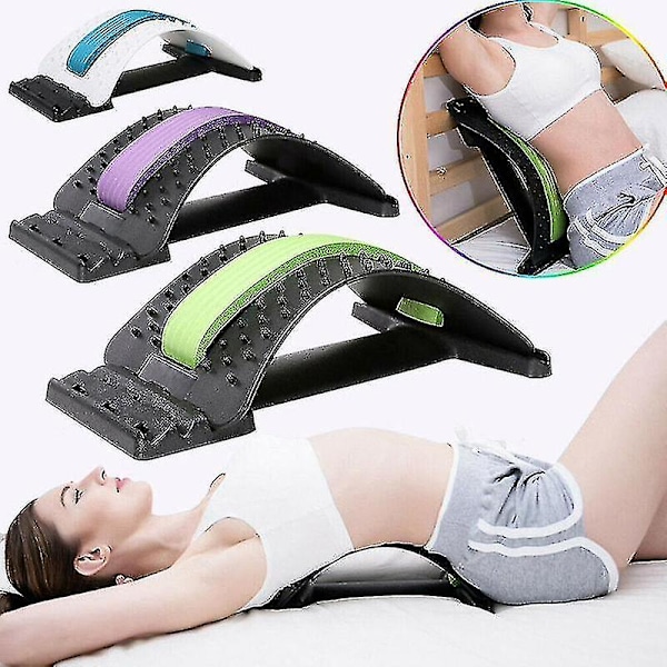 1 st Back Stretch Utrustning Massager Bår Fitness Svankstöd Avslappning Ryggsmärta Smärta Hälsovård F